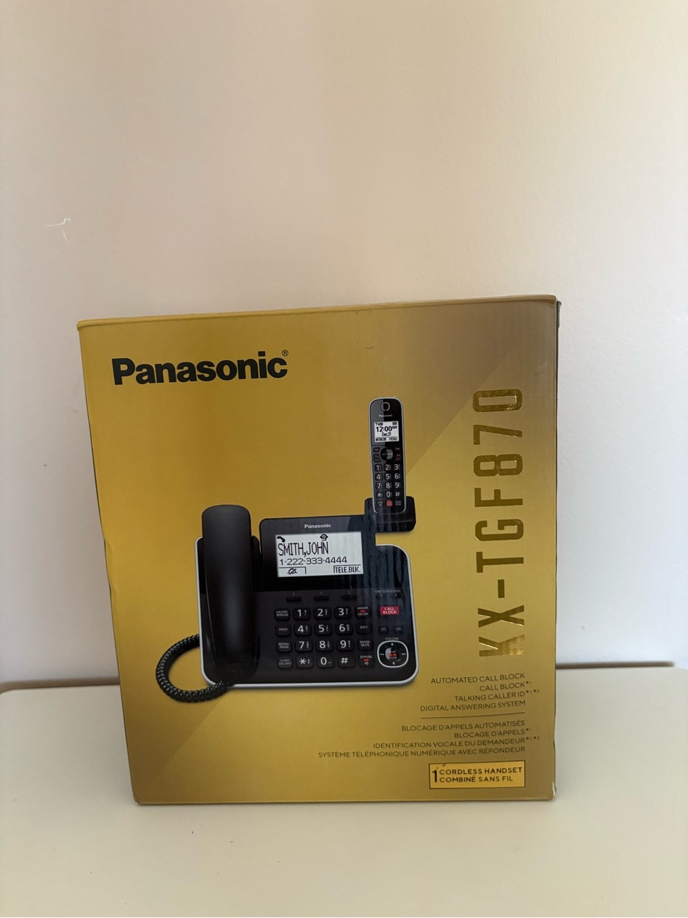 Panasonic Black and Gold Corded/Cordless Phone System